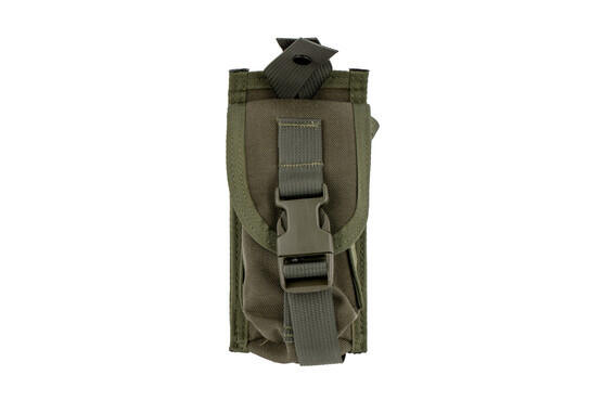 The High Speed Gear bleeder / blowout pouch in OD Green features a buckle and velcro front flap